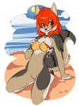  bell bottomless bra canine clothed clothing collar coyote cute edit female half-dressed hindpaw karrie kneeling mammal paws pussy seaside skimpy solo spazzykoneko unknown_species 