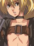  1girl belt belt_buckle brave_fencer_musashi brave_fencer_musashiden breasts bubbles female liquor_(musashiden) lowres nanasyu nipple_slip nipples oekaki 