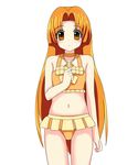  bad_id bad_pixiv_id bikini choker jewelry long_hair mermaid_melody_pichi_pichi_pitch miru necklace orange_eyes orange_hair seira_(mermaid_melody_pichi_pichi_pitch) solo swimsuit thigh_gap 