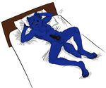  bed black_penis blue_wolf canine karlos knot lying male mammal penis solo spread_legs spreading tuulisusi wolf 