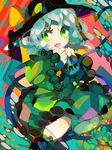  bad_id bad_pixiv_id colorful fangs green_eyes green_hair hat komeiji_koishi solo tadano_shiroko touhou 