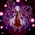  absurdres dress energy_ball gmot highres long_hair magic_circle multiple_wings pantyhose red_eyes shinki shoes side_ponytail silver_hair solo touhou very_long_hair wings 