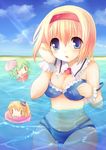  :o alice_margatroid bad_id bad_pixiv_id bikini blonde_hair blue_eyes blush breasts chibi cleavage hairband innertube kazami_yuuka kirisame_marisa medium_breasts mikurun multiple_girls partially_submerged short_hair strap_slip swimsuit thigh_gap touhou umbrella wrist_cuffs 