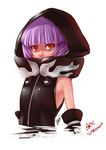  bangs black_rock_shooter blunt_bangs high_collar hood paolo_antonio_aguasin purple_hair red_eyes solo strength_(black_rock_shooter) upper_body 