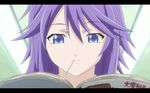  animated animated_gif book candy food lollipop purple_hair rosario+vampire shirayuki_mizore 