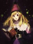  :o belt blonde_hair book capelet grimgrimoire hat lillet_blan long_hair red_eyes solo star_(sky) wand weee_(raemz) wizard_hat 