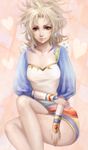  bad_id bad_pixiv_id blonde_hair brown_eyes crossed_legs earrings final_fantasy final_fantasy_vi haruhito1211 highres jewelry lips sitting smile solo tina_branford 