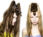  blonde_hair brown_hair canine couple dog female hair human long_hair mammal nagi_noda plain_background real what white_background yorkshire_terrier 