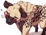  animal blush female feral fur furry hyena mammal nemu no_humans plain_background red_eyes shisyonemu simple_background solo white_background 