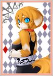  &#9830; areola big_breasts blonde_hair blue_eyes breasts butter_(n&#257;sheru) canine collar cute dog exposed female fluffy fluffy_tail hair japanese looking_at_viewer mammal markings n&#257;sheru n?sheru nip_slip nipples side_boob solo 