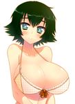  black_hair bra breasts green_eyes huge_breasts lingerie shiina_mayuri short_hair solo steins;gate teruteru-deru underwear 