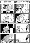  1girl 4koma agnes_joubert bkub chibi comic futon greyscale keith_goodman monochrome multiple_4koma sky_high tiger_&amp;_bunny translated 