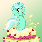  cake friendship_is_magic hasbro lyra_(mlp) my_little_pony smile surprise 
