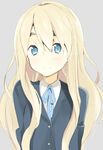  blonde_hair blue_eyes eka_eri k-on! kotobuki_tsumugi long_hair school_uniform solo 