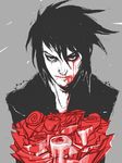  blood flower hamletmachine male_focus oekaki original red rose solo tegaki the_machine 