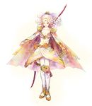  blonde_hair bow_(weapon) breasts cleavage closed_eyes cocura final_fantasy final_fantasy_iv highres large_breasts md5_mismatch ponytail rosa_farrell shoulder_pads simple_background smile solo weapon white_background 