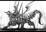  bad_pixiv_id ganesagi highres horns monster no_humans original skeleton skull wings 