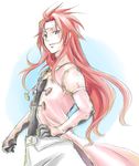  blue_eyes gloves headband long_hair male_focus mitsuya_(d.d.pieces) red_hair solo tales_of_(series) tales_of_symphonia zelos_wilder 