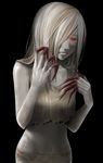  blood claws grey_hair left_4_dead long_hair mameneko red_eyes solo tears torn_clothes witch_(left4dead) zombie 