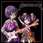  1girl ar_tonelico ar_tonelico_ii chroah_vatel cocona_vatel glasses guitar instrument metallica microphone parody pun 