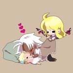  1girl anna_(or) baby blonde_hair chibi crossover gap hetero if_they_mated long_hair m.u.g.e.n rugal_bernstein short_hair the_king_of_fighters touhou white_hair yakumo_yukari 