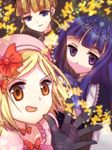  beatrice blonde_hair blue_eyes blue_hair bow butterfly dress frederica_bernkastel lambdadelta purple_eyes smile umineko_no_naku_koro_ni violet_eyes yellow_eyes 