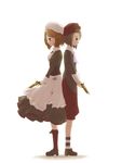  back-to-back back_to_back beret brown_hair butler dress hat kanon_(umineko) maid shannon umineko_no_naku_koro_ni weapon 