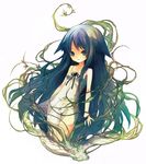  32_(mayama) bad_id bad_pixiv_id blue_hair dress green_hair long_hair plant saya saya_no_uta solo vines 