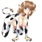  animal_ears artist_request bell breasts cow_bell cow_girl cowbell cowgirl extra_breasts horns large_breasts large_nipples lowres multi_breast multiple_breasts source_request tail 