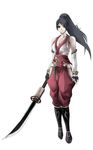  bare_shoulders black_hair highres japanese_clothes momiji_(ninja_gaiden) ninja_gaiden ninja_gaiden:_dragon_sword ponytail solo weapon 