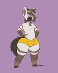  anthro aronhilistix clothed clothing digital_media_(artwork) equid equine fur looking_at_viewer male mammal simple_background smile solo thick_thighs underwear wide_hips zebra 