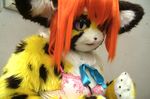  cosplay costume feline fursuit hair leopard lingerie mammal mask orange_hair real ribbons solo tetetor-oort tirol underwear 