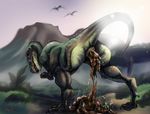  dinosaur feces feral macro raised_tail rimpala scalie scat size_difference tail tyrannosaurus_rex 