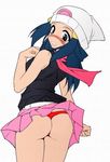  ass endou_masatoshi hikari_(pokemon) panties pokemon red skirt skirt_lift thong upskirt 