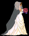  dark_skin dress eyes_closed flower flowers mary mary_(pop'n_music) pop&#039;n_music pop'n_music veil wedding_dress 