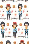  2boys blush cheren_(pokemon) closed_eyes drink eating ekm eyes_closed fast_food food fries hamburger multiple_boys poke_ball pokemon pokemon_(game) pokemon_black_and_white pokemon_bw smile soda standing star touya_(pokemon) 