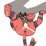  anthro anus bludge clothing felid feline fur incineroar jockstrap male mammal nintendo paw_beans pok&eacute;mon pok&eacute;mon_(species) pokemone pose radcanine solo stripes tongue underwear upside_down video_games 