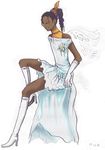  bleach crossdressing dark_skin dress ef-no male male_focus pixiv_thumbnail resized smile tousen_kaname 