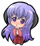  chibi hanyuu higurashi_no_naku_koro_ni horns japanese_clothes long_hair lowres purple_eyes purple_hair simple_background solo 