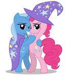  cape equine female friendship_is_magic hasbro hat horse my_little_pony pinkie_pie_(mlp) pony smile trixie_(mlp) unicorn 