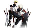  2boys c_(naruto) dark_skin darui kznhhm multiple_boys naruto naruto_shippuuden sword weapon 