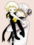  1boy 1girl age_difference blush child dr_franken_stein glasses holding keh loli medusa_gorgon short_hair soul_eater white_hair 