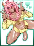  1boy androgynous astolfo_(fate) dark-skinned_male dark_skin erection fate_(series) foreskin ganguro gyaru looking_at_viewer male penis solo tammaro tammdraws trap veins veiny_penis 