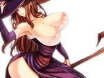  areola_slip areolae armpits artist_request ass bare_shoulders blush breasts cleavage dragon&#039;s_crown dragon's_crown hat huge_breasts itama sorceress_(dragon&#039;s_crown) sorceress_(dragon's_crown) staff vanillaware weapon 