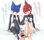  2boys bisexual blue_hair feet female footjob hiuna_hayami male mars_(pokemon) multiple_boys pokemon red_hair saturn_(pokemon) team_galactic translation_request trap 