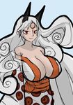  absolute_cleavage amaterasu animal_ears breasts capcom center_opening cleavage huge_breasts long_hair midnight_bliss very_long_hair 