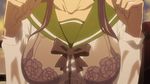  animated animated_gif black_bra bounce bra breasts busujima_saeko gif highschool_of_the_dead lingerie ribbon school_uniform underwear wet 