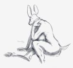  beastmilk breasts cervid cervine female hooves invalid_tag mammal side_boob sitting 