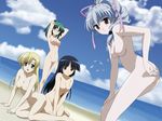  4girls beach breasts canvas_2 female fujinami_tomoko housen_elis misaki_sumire multiple_girls nipples nude nude_filter ocean outdoors photoshop takeuchi_mami undressing zenra 