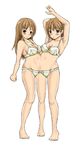  2girls brown_eyes brown_hair conjoined multiple_girls siblings sisters twins underwear 